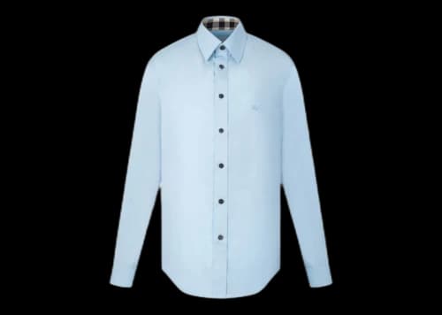 Burberry Long Sleeve Logo Shirt Blue