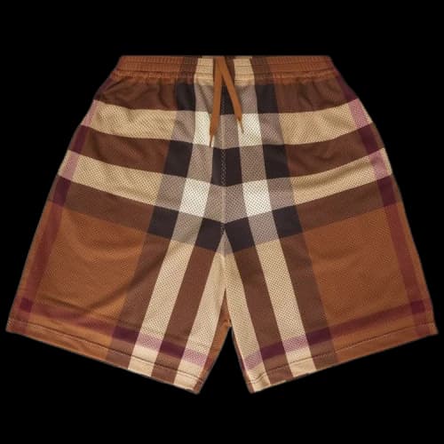 Burberry Check Mesh Bermuda Shorts Birch Brown