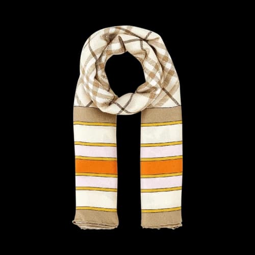 Burberry Montage Print Square Scarf 'Soft Fawn/Bright Orange'