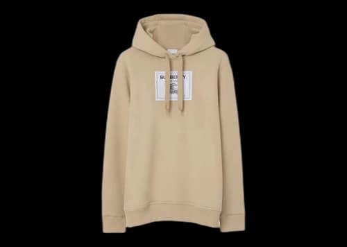 Burberry Prorsum Label Cotton Hoodie Soft Fawn