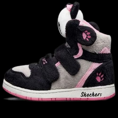 (GS) Skechers Sugarcanes Panda Shoes 'Black Grey Pink'