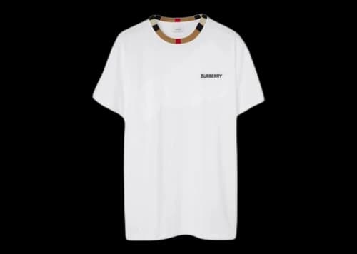 Burberry Icon Stripe Trim Cotton T-shirt White