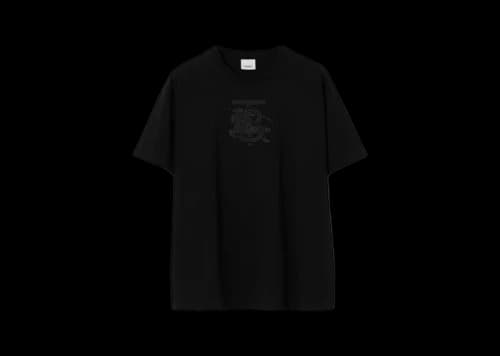 Burberry Embroidered Monogram EKD Cotton T-shirt Black