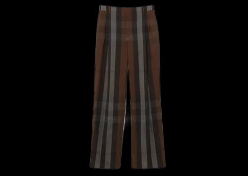 Burberry Wide Leg Check Trousers Grey/Brown
