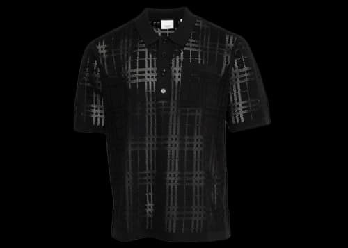 Burberry Checked Oversize Polo Shirt Black