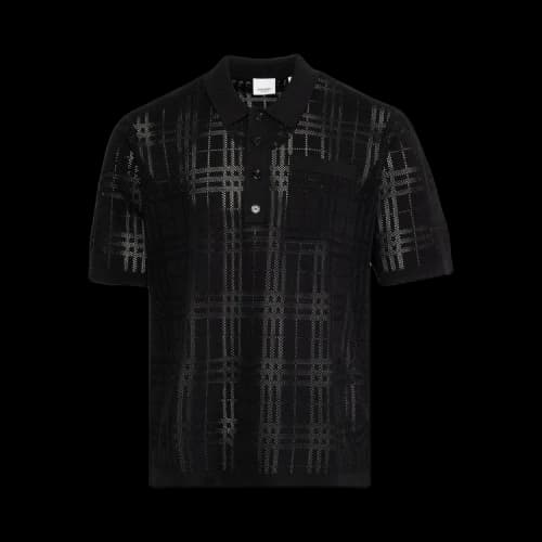 Burberry Checked Oversized Polo Shirt 'Black'