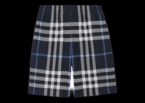 Burberry Check Cotton Jacquard Shorts White/Dark Blue