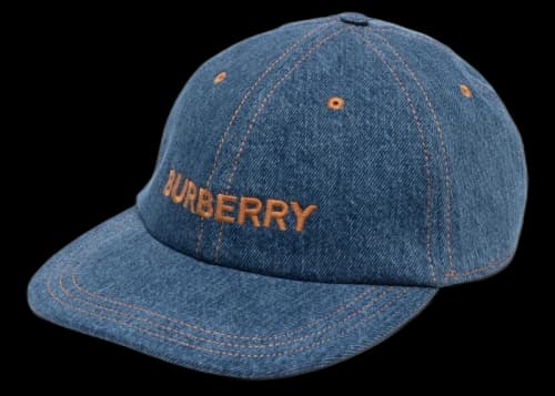 Burberry Embroidered-Logo Denim Baseball Cap Blue