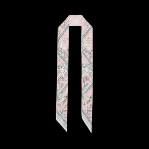 Burberry Statue Print Skinny Scarf 'Alabaster Pink'