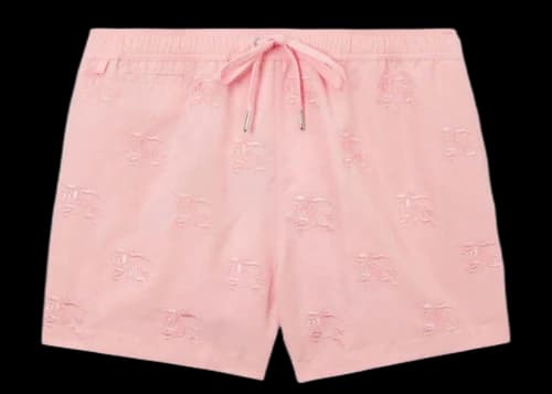 Burberry EKD Motif-Embroidered Swim Shorts Pink