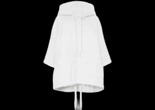 Burberry Towelling Check Short-Sleeve Hoodie White