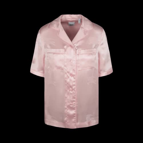 Burberry EKD Jacquard Silk Pyjama Shirt Pink