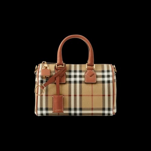 Burberry Mini Check Bowling Bag Brown