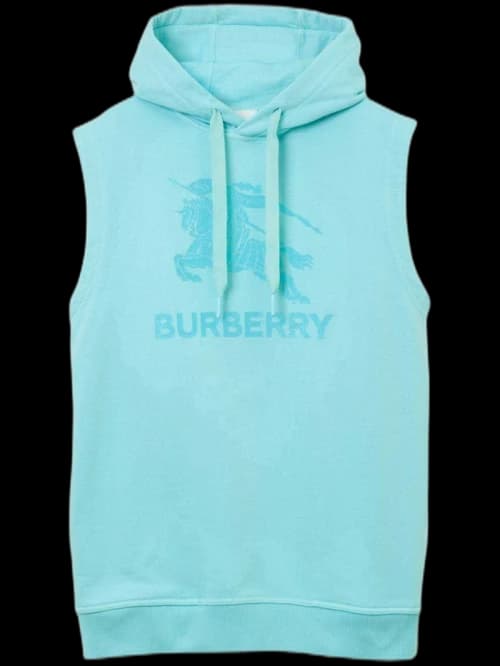 Burberry Equestrian Knight Sleeveless Hoodie Blue