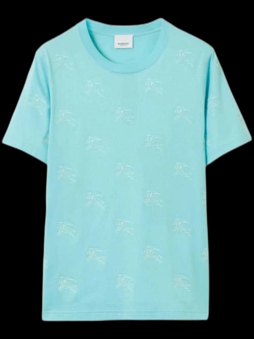 Burberry Equestrian Knight Round-Neck T-shirt Blue