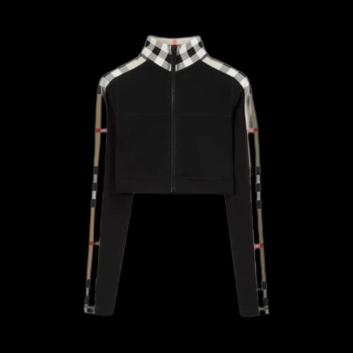 Burberry Check Print Cropped Top 'Black'