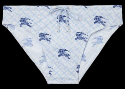 Burberry EKD Monogram Drawcord Swim Briefs Navy