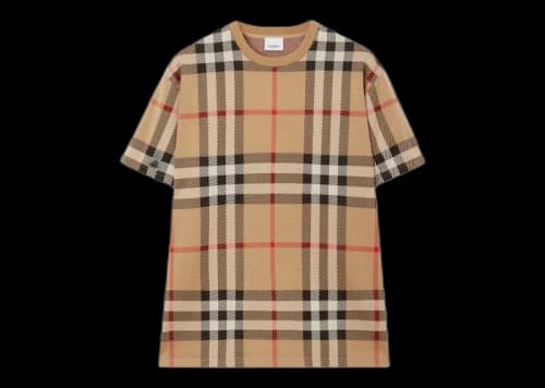 Burberry Check Cotton Jacquard T-shirt Archive Beige
