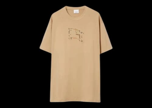 Burberry Check EKD Cotton T-shirt Soft fawn
