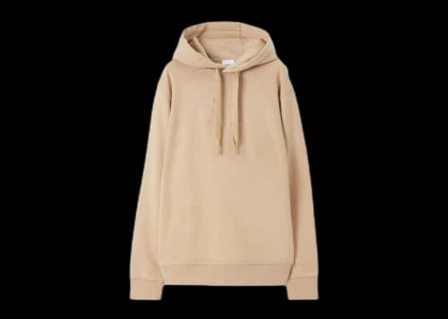 Burberry Embroidered EKD Cotton Hoodie Soft Fawn