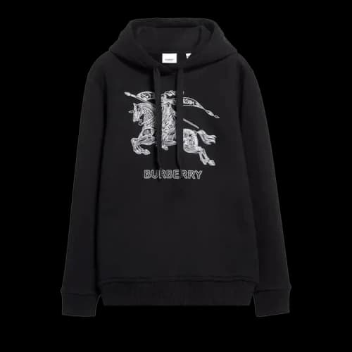 Burberry Equestrian Knight Embroidery Hoodie 'Black'