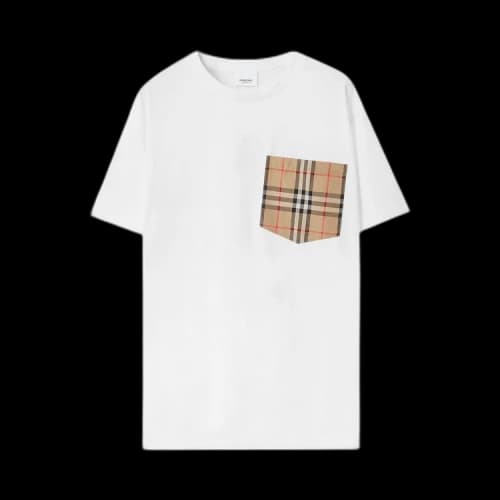 Burberry Check Print Pocket T-Shirt 'White'