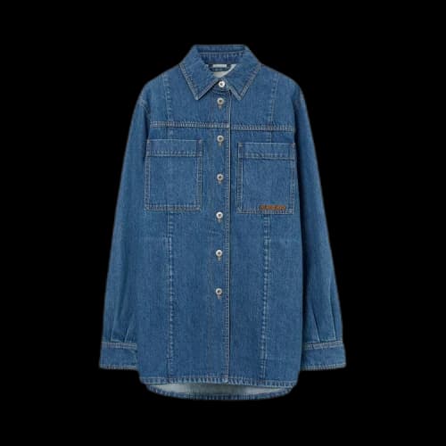 Burberry Logo Embroidered Denim Overshirt 'Classic Blue'