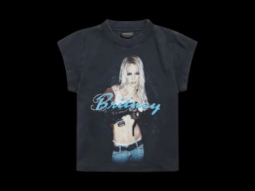 Balenciaga Music Britney Spears Series Shrunk T-shirt Faded Black/Blue