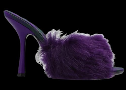 Burberry Minnie Shearling Slip-On Mules Purple (Women's)