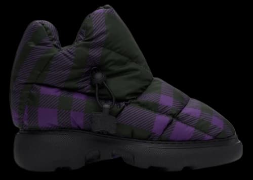 Burberry Check Pillow Boot Black Purple