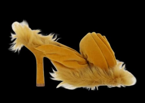 Burberry Step Rose Velvet Heeled Sandals Sulphur (Women's)