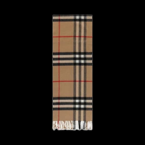 Burberry Giant Check Cashmere Scarf Beige