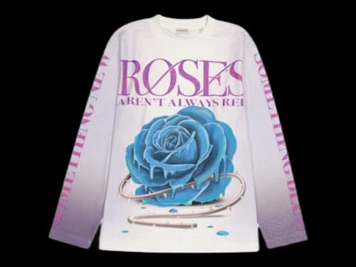 Burberry Rose Print Long Sleeve T-shirt Purple