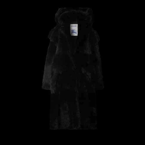 Burberry Shearling Breasted Coat 'Black'