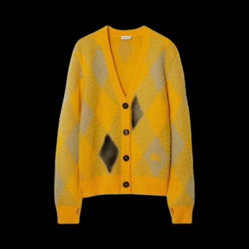 Burberry Argyle Patterned Jacquard Wool Cardigan 'Yellow/Gold'