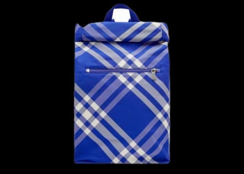 Burberry Roll Jacquard Checked Backpack Blue/White