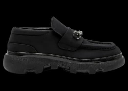 Burberry Nubuck Creeper Clamp Loafers Black (Women's)
