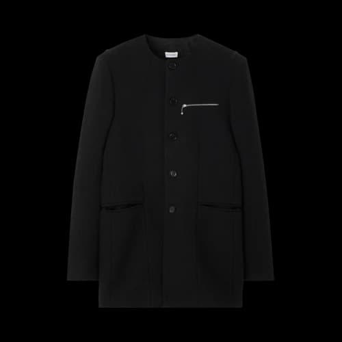 Burberry Collarless Wool Jacket 'Black'
