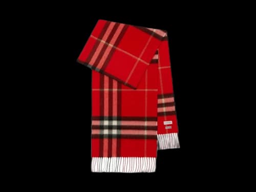 Burberry Check Cashmere Scarf Red