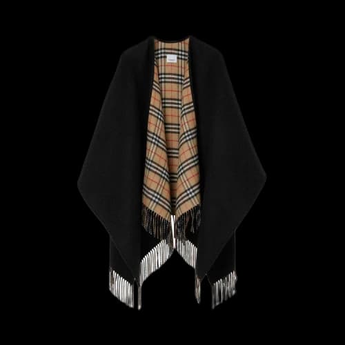 Burberry Reversible Wool Cape 'Black'