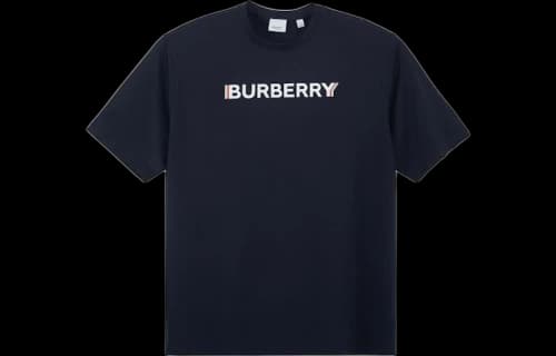 Burberry Logo Print T-shirt Blue