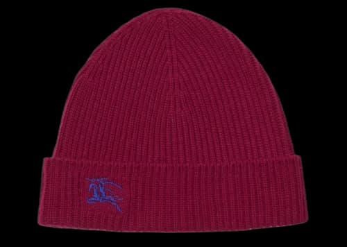 Burberry Equestrian Knight logo Beanie Burgundy