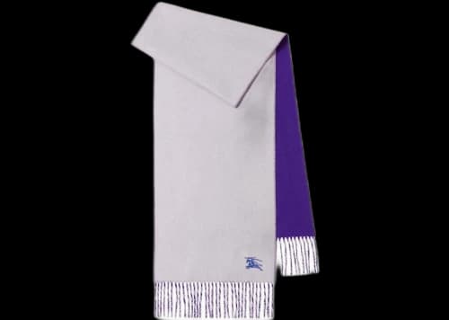 Burberry Reversible Iconic logo Cashmere Scarf Purple