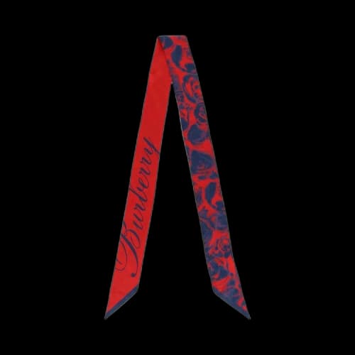 Burberry Water Rose Silk Scarf Red/Blue