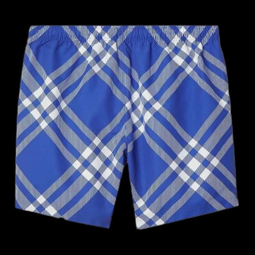 Burberry Check-print Swim Shorts Blue/White