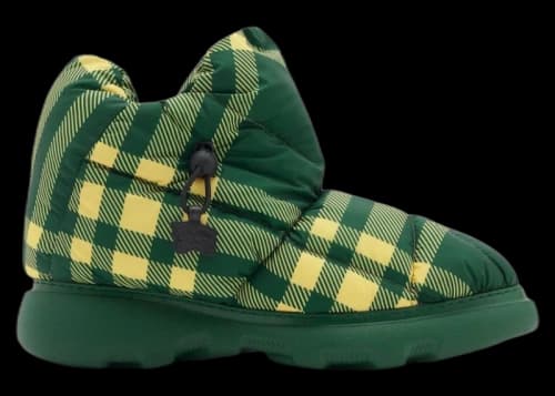 Burberry Check Pillow Boots Green White