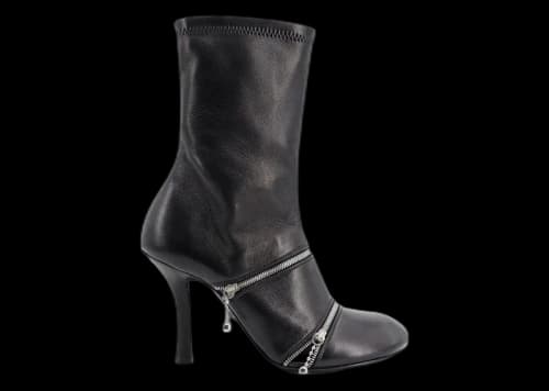 Burberry Peep Zip-Detailed Ankle Boots Black (Women's)