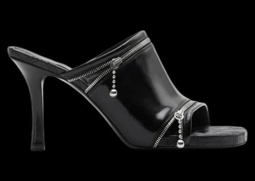 Burberry Peep 85mm Leather Sandals Black (Women's)