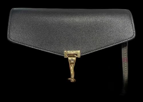 Burberry Macken Small Check Chain Crossbody Black