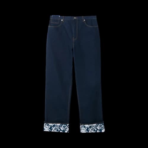 Burberry Rose-print Straight-leg Jeans Blue